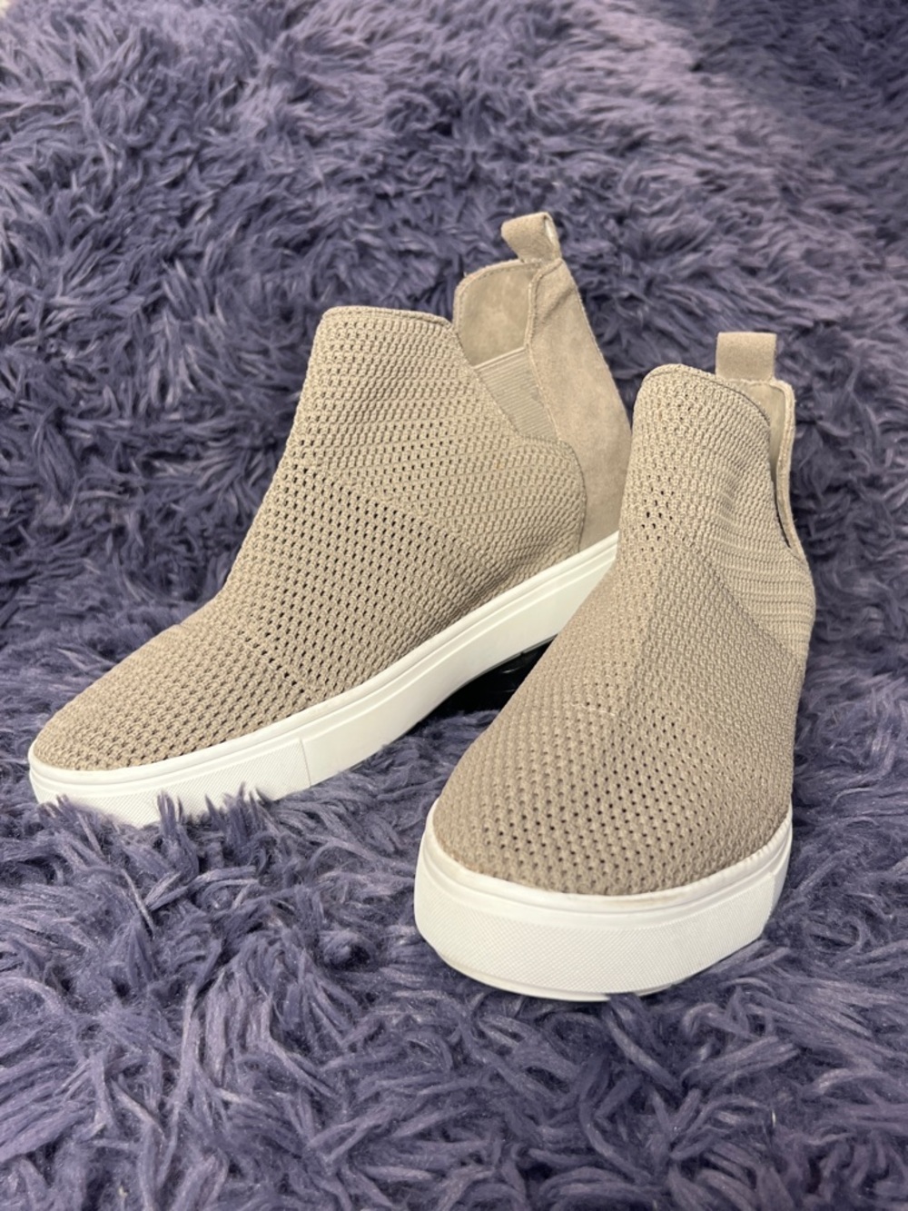 Chelsea & Violet Cielo Flyknit and Leather Slip-On Women’s Wedge Sneaker